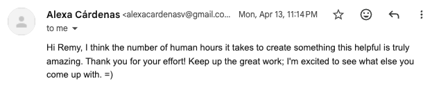 Email from Mya