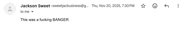 Email from Alexa Cardenas