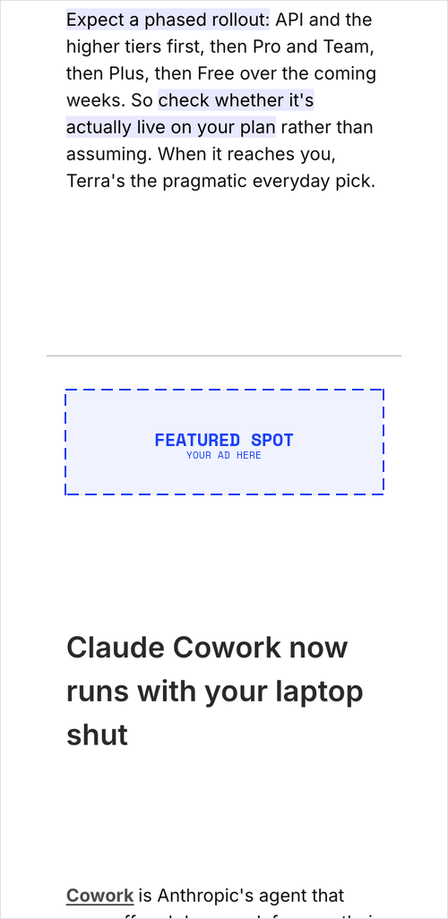 Featured spot product card position on mobile