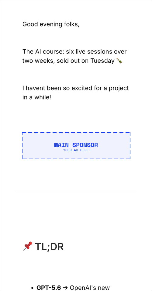 Main sponsor banner position in the newsletter on mobile